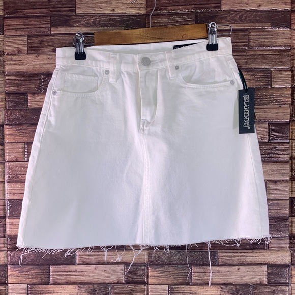 NWT BlankNYC White Distressed Frayed Denim Skirt Size 25 - Picture 1 of 7